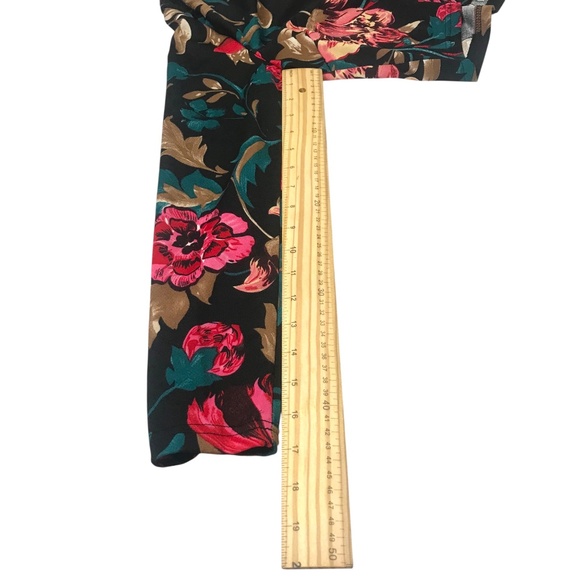 Shein Floral Open-Front Cropped Cardigan – Black Multicolor - Picture 9 of 14